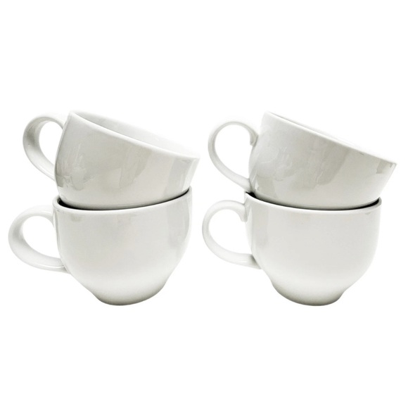 Pottery Barn Great White Coffee/Tea 12oz Mugs 3"H 3.75"W Vintage 2004 Set Of 4 - Picture 1 of 7